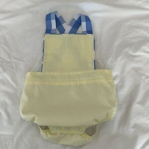 The Beaufort Bonnet Company Yellow and Blue Checkered Bodysuit